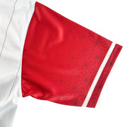 Japan Heritage Custom White Baseball Jersey Sleeves Closeup