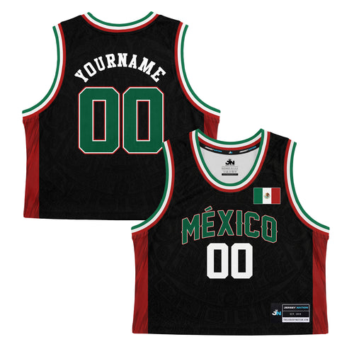Mexico Heritage Cropped Basketball Jersey Black