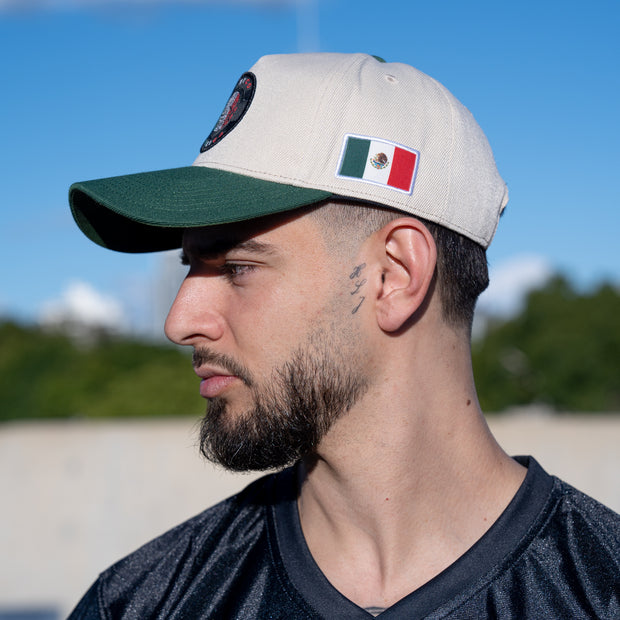 Mexico Heritage Beige Snapback Cap Side Model