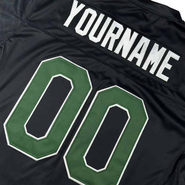 Mexico Heritage Black Custom American Football Jersey Embroidered Back Customized Your Name and Number