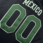 Mexico Heritage Black Custom American Football Jersey Embroidered Closeup Front