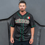 Mexico Heritage Custom Baseball Jersey Black Model Styling