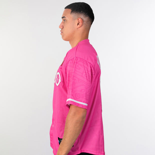 Mexico Heritage Custom Pink Baseball Jersey Model Styling Sleeves
