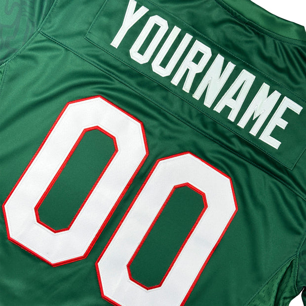 Mexico Heritage Green Custom American Football Jersey Embroidered Back Customized Your Name and Number