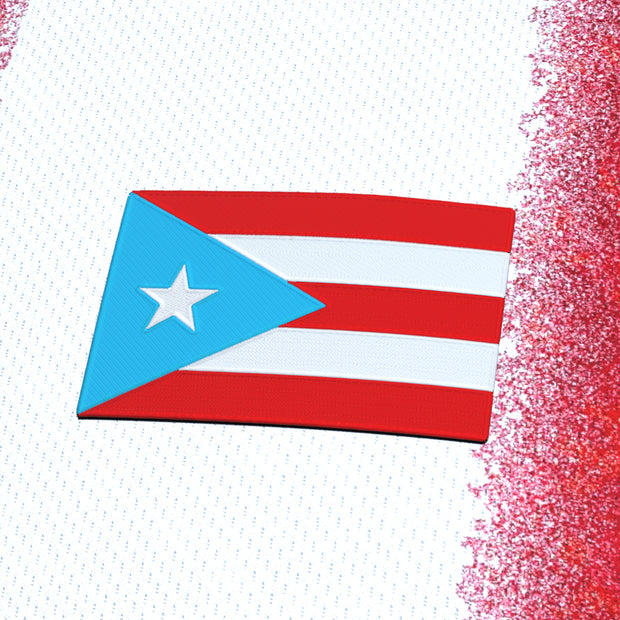 Puerto Rico Heritage Custom Football Jersey Soccer Azul Celeste Closeups