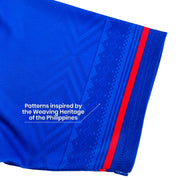 Philippines Heritage Custom Blue Baseball Jersey Cultural Sleeves Closeup