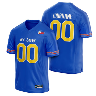 Philippines Heritage Custom Football Jersey Blue