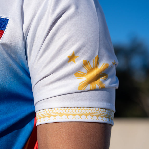 Philippines Heritage White Custom Football Jersey Sleeves