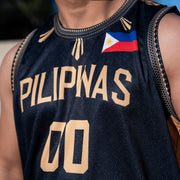 Philippines 'Luzviminda' Custom Black Basketball Jersey Closeup
