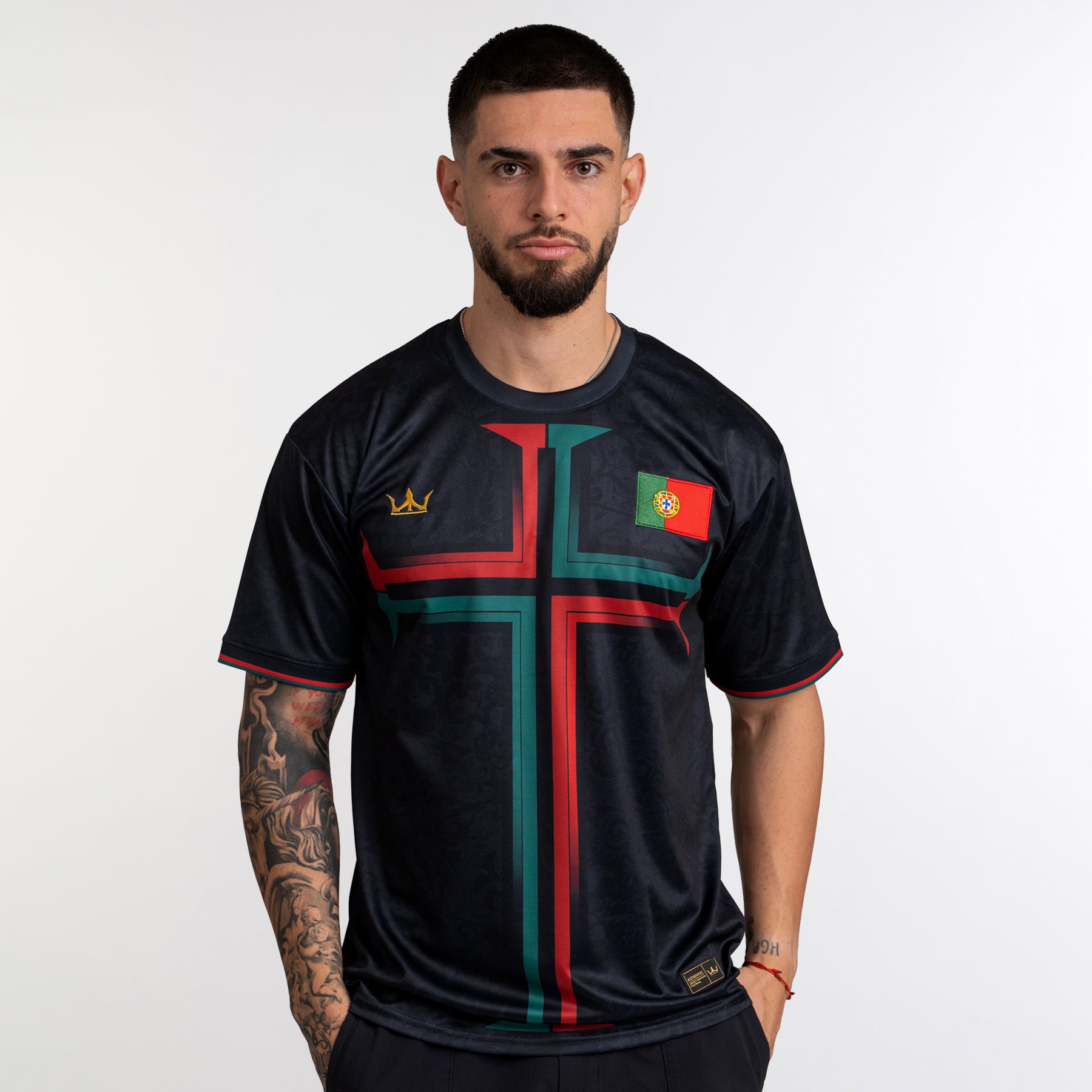 Portugal Heritage Custom Black Football Jersey Soccer Shirt World Portuguese 