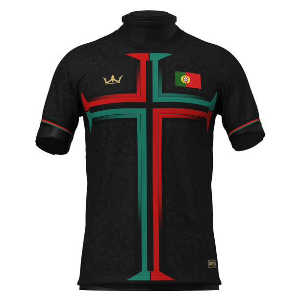 Portugal Heritage Custom Football Jersey Black