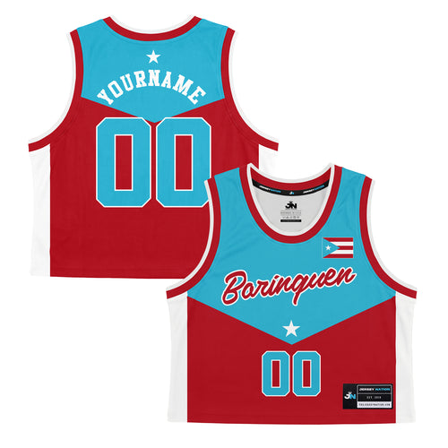 Puerto Rico Heritage Cropped Basketball Jersey Azul Celeste