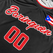 Puerto Rico Black Custom Basketball Jersey
