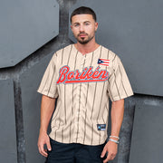 Puerto Rico Beige Boriken Heritage Custom Baseball Jersey Model Styling