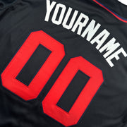 Puerto Rico Black Boriken Heritage Custom Baseball Jersey Closeup Customized Embroidered 