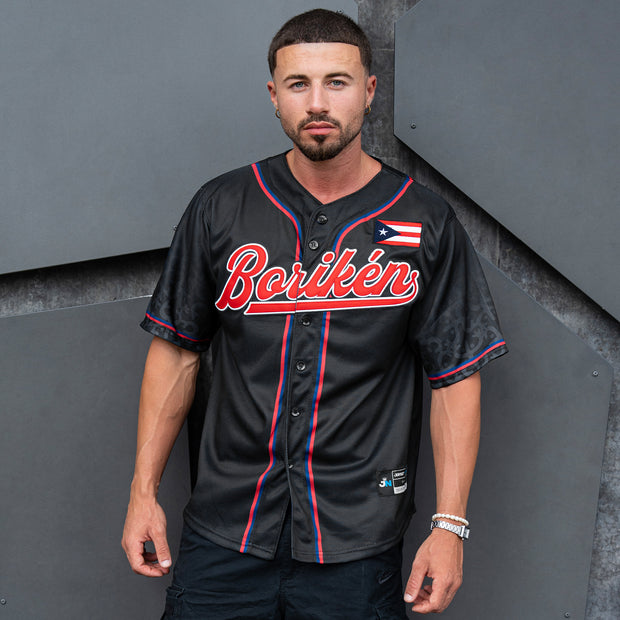 Puerto Rico Black Boriken Heritage Custom Baseball Jersey Model Styling