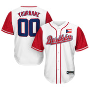 Puerto Rico Borikén Heritage Custom Baseball Jersey Navy-Blue and White