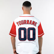 Puerto Rico Borikén Heritage Custom Baseball Jersey Navy-Blue and White Customized Back Model