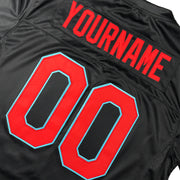 Puerto Rico Borinquen Heritage Black Azul Celeste Custom American Football Jersey Embroidered Back Customized Your Name and Number
