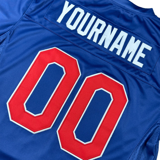 Puerto Rico Borinquen Heritage Navy Blue  Custom American Football Jersey Embroidered Back Customized Your Name and Number