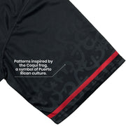 Puerto Rico Heritage Black-Azul Custom Baseball Jersey Sleeves