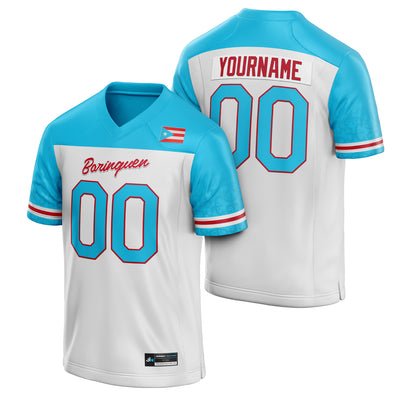 Puerto Rico Heritage Custom American Football Jersey Azul Celeste