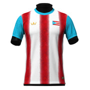 Puerto Rico Heritage Custom Football Jersey Soccer Azul Celeste Front