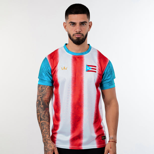Puerto Rico Heritage Custom Football Jersey Soccer Azul Celeste Model
