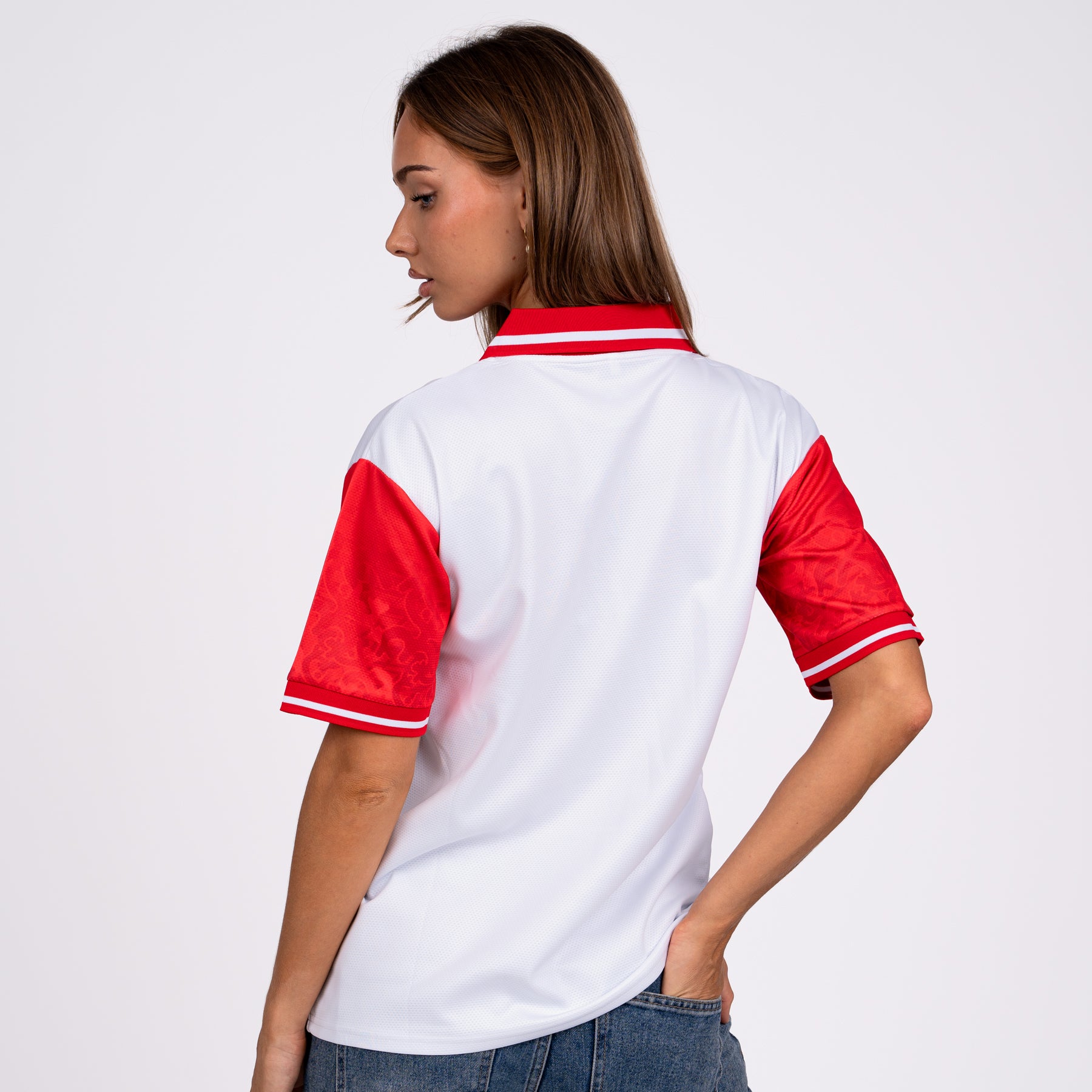Puerto Rico Heritage Retro Custom Football White Jersey Womens Back Model Soccer World