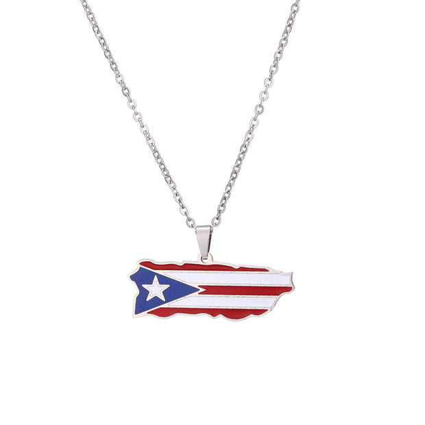 Puerto Rico Heritage Silver Necklace