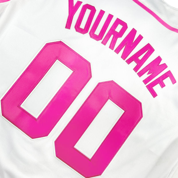 Puerto Rico White Pink Boriken Heritage Custom Baseball Jersey Customized Embroidered