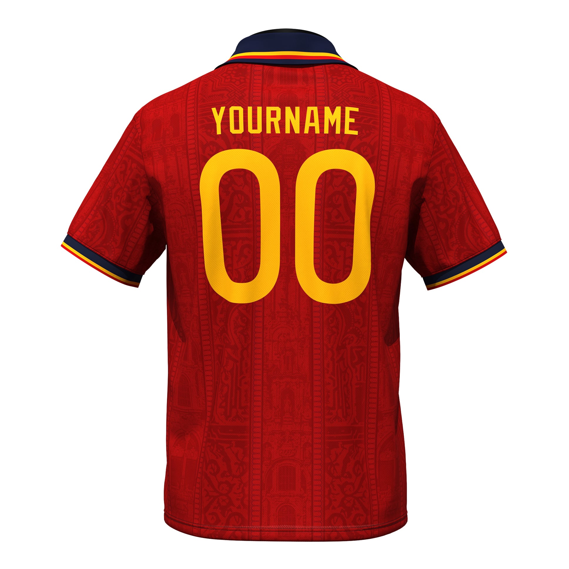 Spain Heritage Retro Custom Football Jersey Back Customized