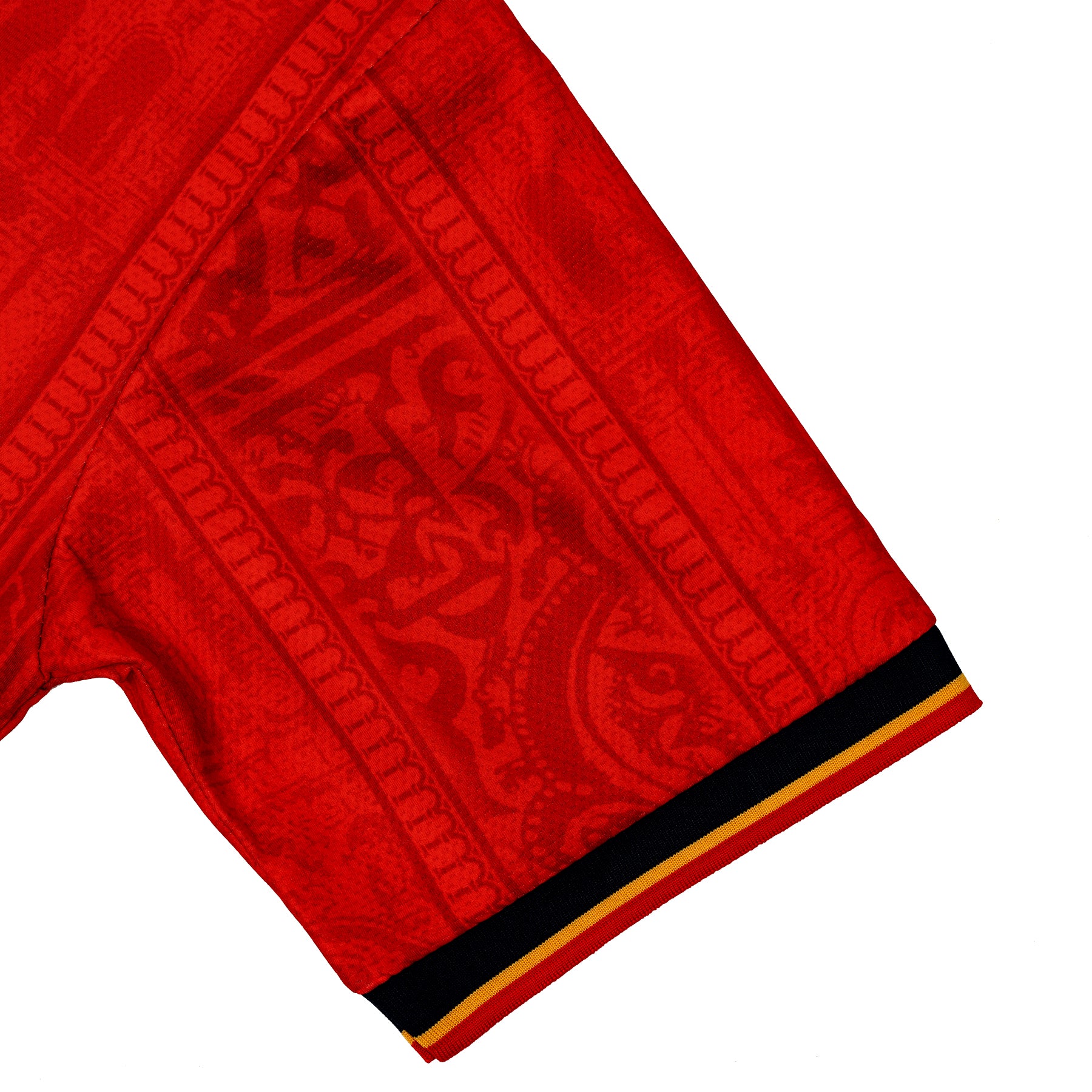 Spain Heritage Retro Custom Football Jersey Closeup Sleeves Soccer Shirt Spanish