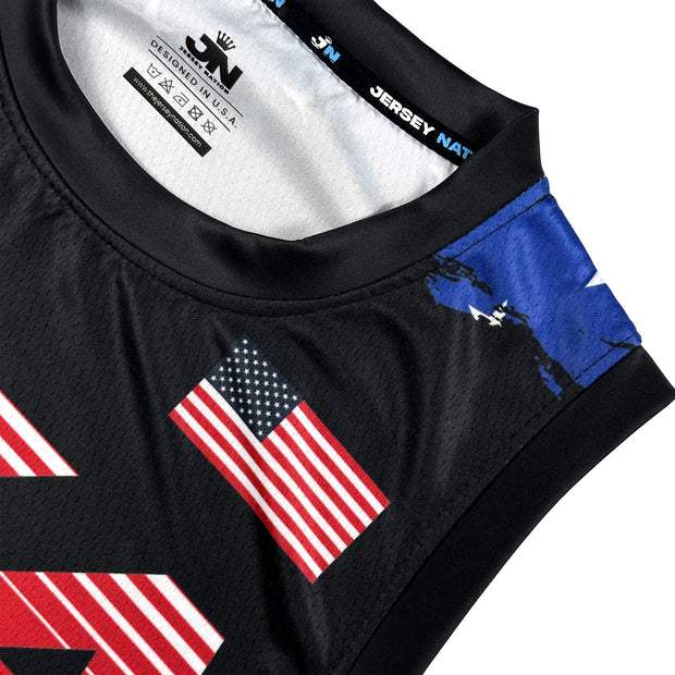USA Heritage Custom Black Basketball Jersey Closeups
