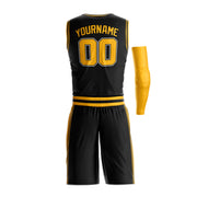 Black-Yellow Custom Basketball Bulk Team Jersey and Shorts Set